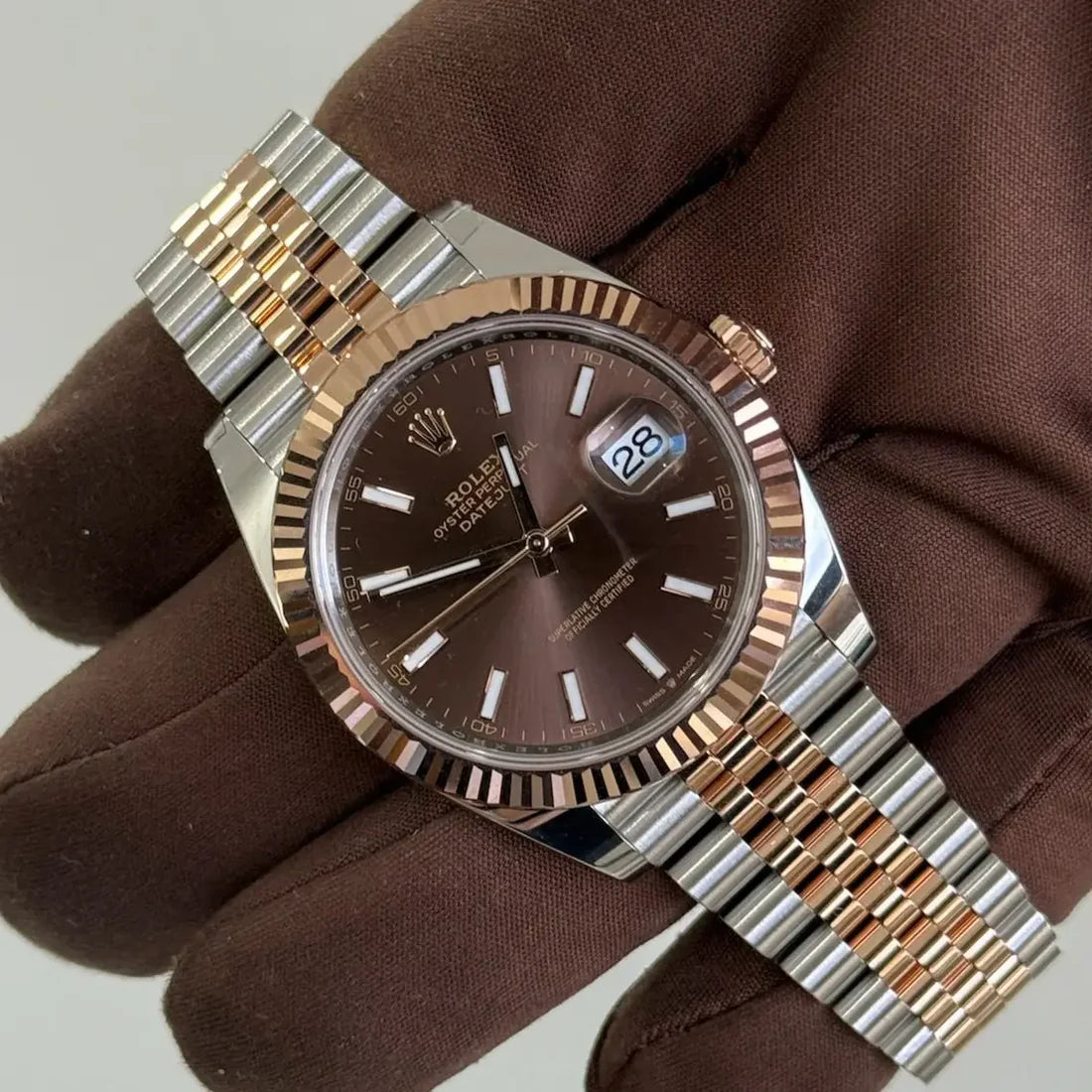 Rolex Datejust 41 – Ref. 126331 – Chocolate Dial – Two Tone Rose Gold – Jubilee Bracelet – 2025 Model